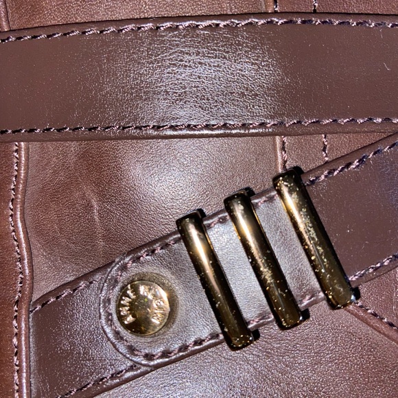 Anne Klein AkKabel Ankle Boots Womens 5.5 Brown Leather Side Zip Low Heel (K) - Picture 3 of 10